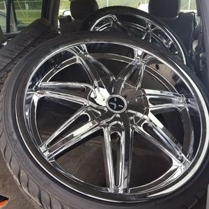 22' rims and tires brand new ( 20-25 miles driven)